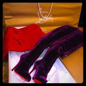 Christian Louboutin Classe Velvet 100 Boots